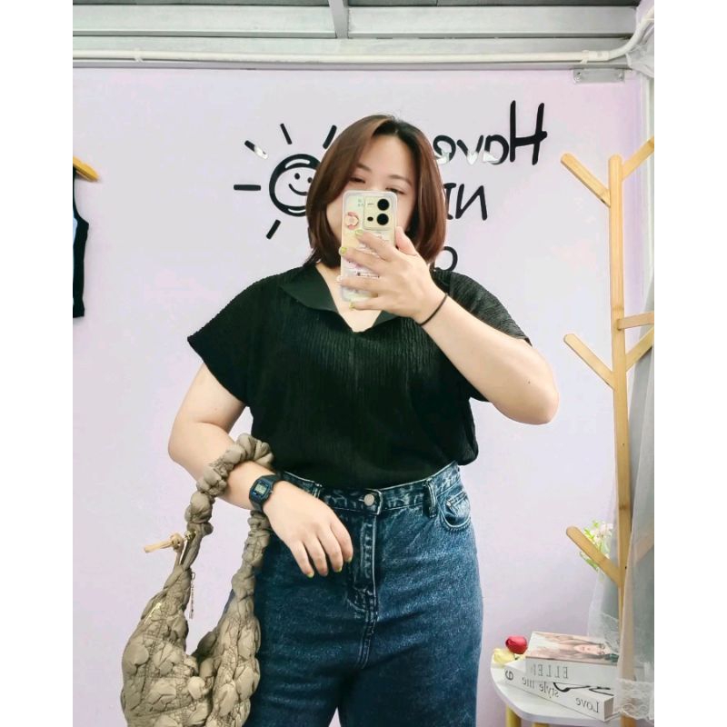 SALE HPS เสื้อผ้ายืด Toffy คอปก ยืดมากกก