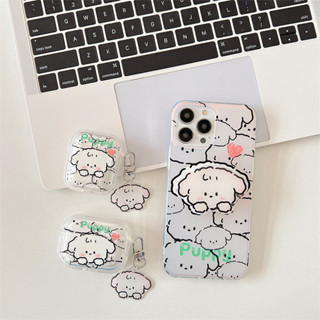 เคสแอร์พอด 3 Case Airpods 3 pro2 case การ์ตูน น่ารัก แฟชั่น puppy สุนัขสีขาว Airpod 3 pro2 case เคส Airpod 1 gen2 case