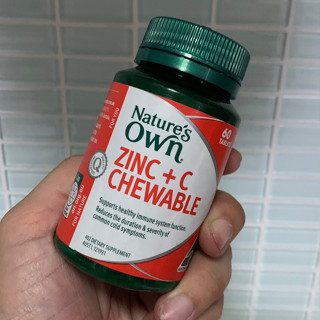 (ของแท้ของใหม่หิ้วมาเองจากออส) Natures Own Zinc+Vitamin C for Immune Support 60 เม็ดเคี้ยว