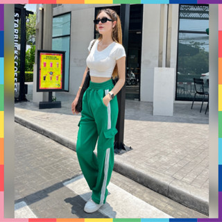 🌈 MesubShop 🌈 "กางเกงคอลเลคชั่นใหม่มาแล้วจ้า กางเกงเอวสูงปรี้ดด ขอบหยัก รุ่นนี้เป็นผ้าวูลเวฟ กางเกงแถบ