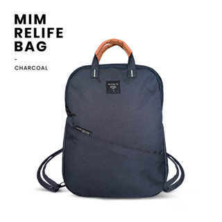 Mim relife charcoal navy bag กระเป๋าเป้รุ่นมิม สีกรมดำ