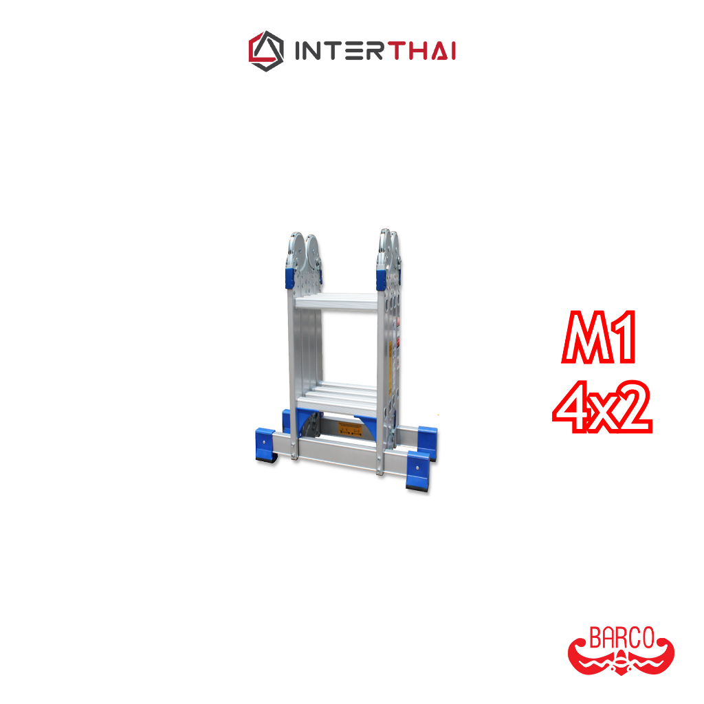 BARCO บันไดอเนกประสงค์อลูมิเนียม รุ่น M3 4x4 16 ขั้น 4.58 เมตร ข้อต่อและยางกันลื่นหนาพิเศษ
