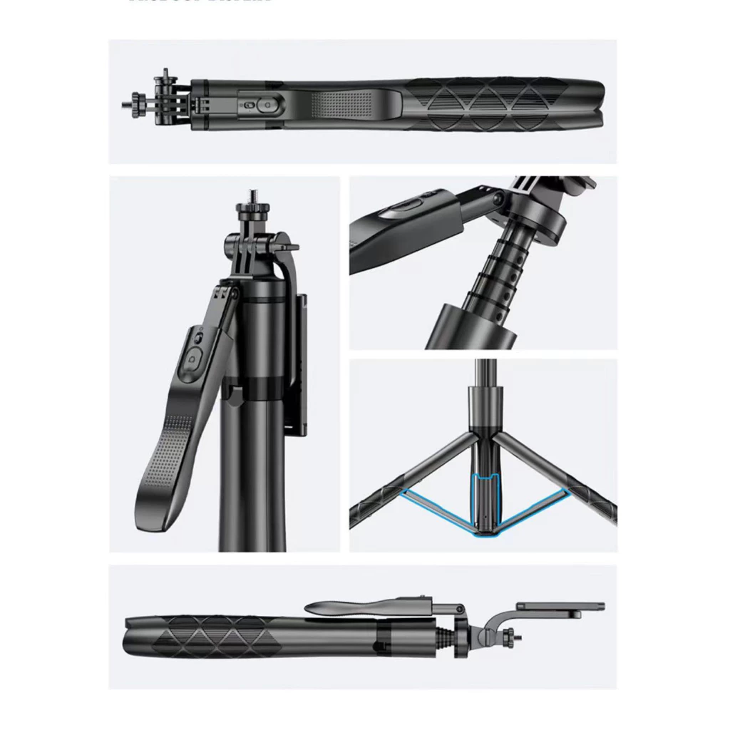 ใหม่L16/C-2500/P68/P66 ขาตั้งกล้องไม้เซลฟี่ไร้สาย พับได้มาพร้อมรีโมทบลูทูธ พิเศษสามารถใช้กล้องแอคชั่น Gopro สมาร์ทโฟนได้ thumbnail 7