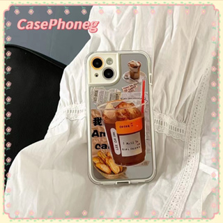 🍑CasePhoneg🍑ขาตั้ง ถอดได้ รูปแบบกาแฟ เรียบง่าย แฟชั่น 11 14 pro max ป้องกันการหล่น ขอบเต็ม case for iPhone 12 13