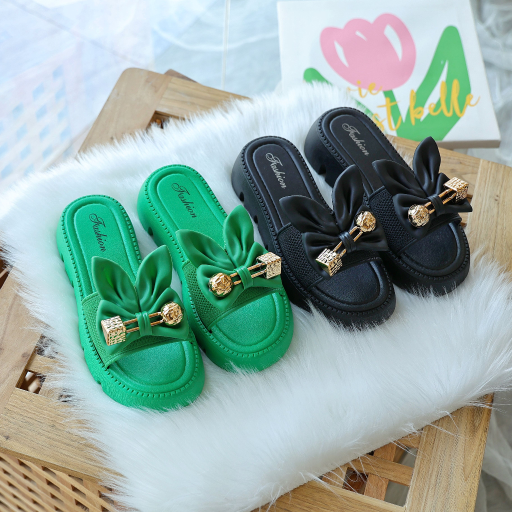 midsummer รองเท้าส้นตึกพร้อมส่งในไทย พื้นนุ่ม หนาใส่สบาย รองเท้าพื้นนุ่มไม่เจ็บเท้า วัสดุดีไม่แข็ง เรียบๆน่ารักๆ #sy107