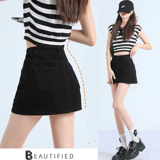 Beautified กระโปรงกางเกกระโปรงยีนส์ เซ็กซี่ เข้ารูป