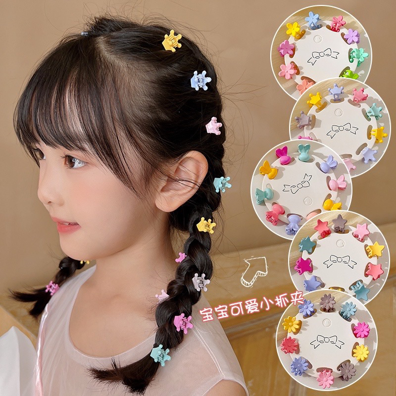 🎀พร้อมส่งจากไทย🎀A-04กิ๊บติดผมจิ๋วน่ารักหลากสี 10ชิ้น/เซท กิ๊บติดผมแฟชั่น