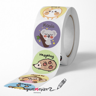 สติ๊กเกอร์ม้วน ลายสัตว์น่ารัก cute animal sticker roll สติกเกอร์ เรียนรู้ สัตว์น่ารู้ DIY STICKER คุณครู พ่อแม่ สอนเด็ก