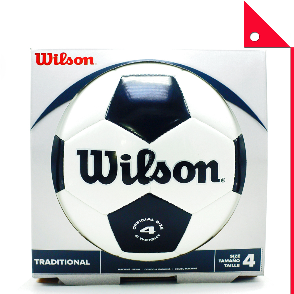 Wilson : WLSWTH8754* ลูกฟุตบอลเบอร์สี่ Traditional Soccer Ball Size4