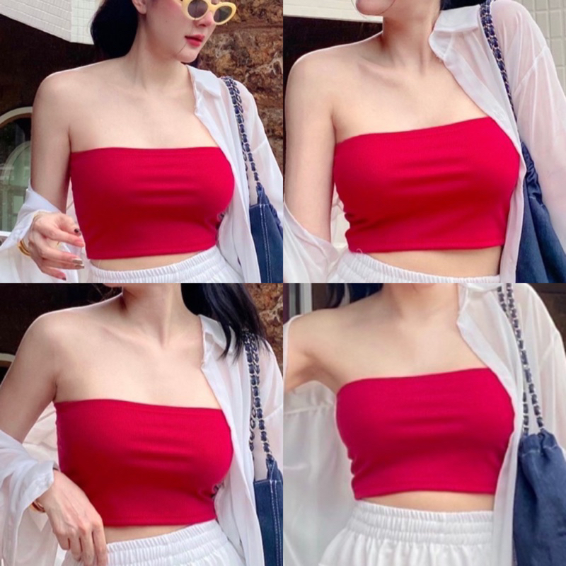 Ambella เกาะอกผ้าร่อง สีสันสวยงาม ครอปเกาะอกเอวลอย ใช้สวมเป็นเสื้อด้านในได้ ผ้ายืดสวมใส่สบาย ซับในผู้หญิง ราคา ถูกที่สุด ดีลบีเคเค แกลเลอรีภาพที่ 6