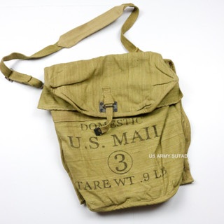 กระเป๋าสะพายข้างผู้ชาย ทรงเมสเซนเจอร์ US MAIL TARE WT.9 LB Canvas Bag วัสดุผ้าเเคนวาส ทั้งใบ ผ้าหนา ใบใหญ