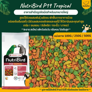 NutriBird P19 Tropical อาหารนกสำเร็จรูปอัดเม็ดสำหรับนกขนาดใหญ่ (แบ่งขาย 100G / 250G / 500G)