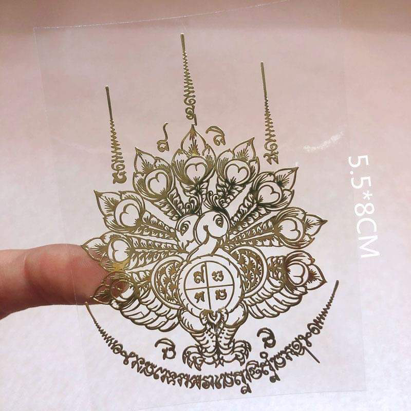 ปลุกเสกแล้ว💯สติ๊กเกอร์มงคล นกยูงมหาเสน่ห์ ปั้มนูน โลหะ วัตถุมงคล ติดมือถือ เคสโทรศัพท์ กระจกรถมอเตอไซต์ได้