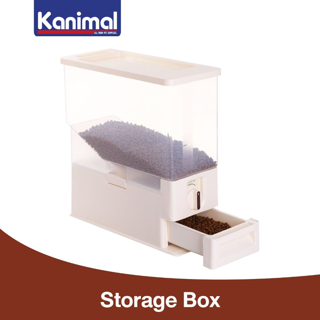 [90080] Kanimal Pet Food Container ถังเก็บอาหารเม็ด หมุนตวงอาหารครั้งละ 150 กรัม (ความจุ 6 ลิตร)