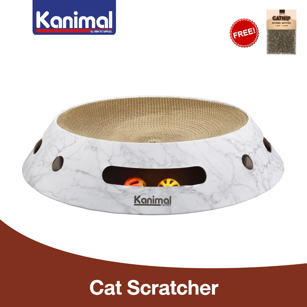 [24500] Kanimal Cat Toy ของเล่นแมว ที่ลับเล็บแมว พร้อมรางบอล สำหรับแมวทุกสายพันธุ์ 46.5x46.5x8 ซม. แถมฟรี! Catnip