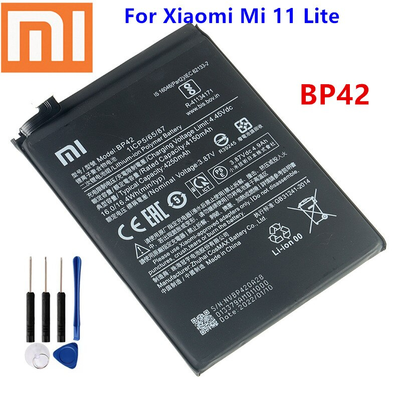 BP42 แบตเตอรี่ สำหรับ Xiaomi Mi 11 Lite แบตเตอรี่4250MAh +เครื่องมือถอดฟรี