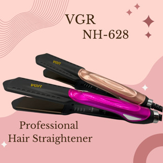 Professional Hair Straightener เครื่องหนีบผมตรง รุ่นNH-628 สีชมพูบานเย็นกับโรสโกลด์ แถมหวีทุกออเดอร์