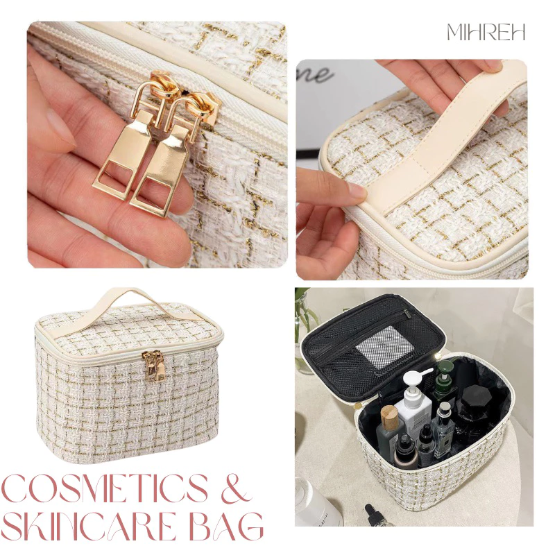 [3095](พร้อมส่ง) กระเป๋าใส่เครื่องสำอาง ใส่สกินแคร์ สำหรับพกพา thumbnail 3