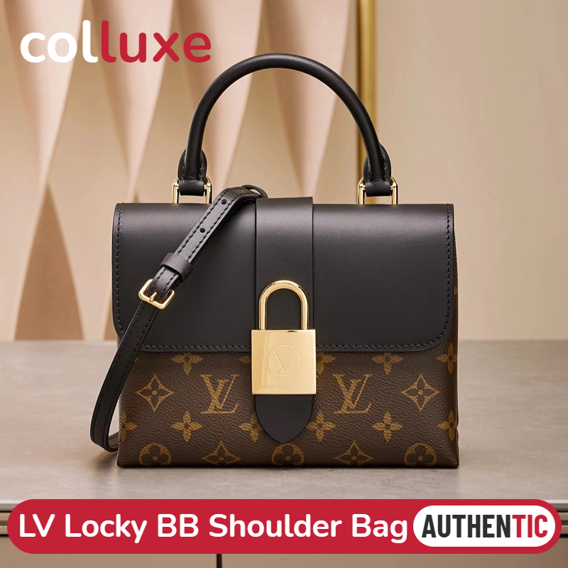 👜หลุยส์วิตตอง Louis Vuitton LV กระเป๋ารุ่น Locky BB สุภาพสตรี/กระเป๋าสะพายไหล่
