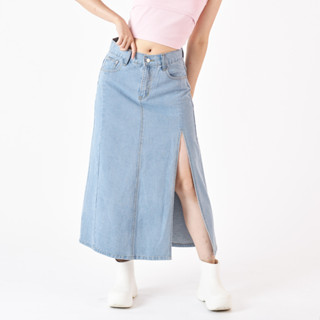 Nineties Design_ กระโปรงยาวผ่าข้าง Skirt_Crushy