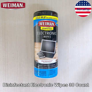 Weiman® Disinfectant Electronic Wipes 30 Count แผ่นเช็ดทำความสะอาดหน้าจอ ทิชชู่เปียกอเนกประสงค์