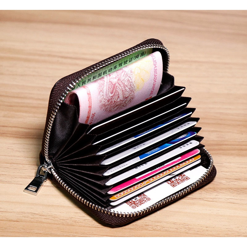 กระเป๋าใส่บัตร หนังแท้ กระเป๋านามบัตร เก็บบัตร ธนบัตร cardholder