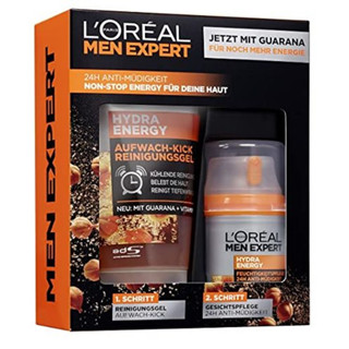 LORÉAL PARIS MEN EXPERT Gift set Hydra Energy Care+Cleansing ชุดผลิตภัณฑ์ทำความสะอาดและบำรุงผิวหน้าผู้ชายสูตรพิเศษ