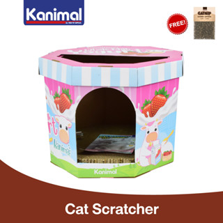 Kanimal Cat Toy ของเล่นแมว ที่ลับเล็บแมว รุ่น Yogurt Box (ประกอบง่าย) ขนาด 41.5x41.5x30 ซม. แถมฟรี! Catnip