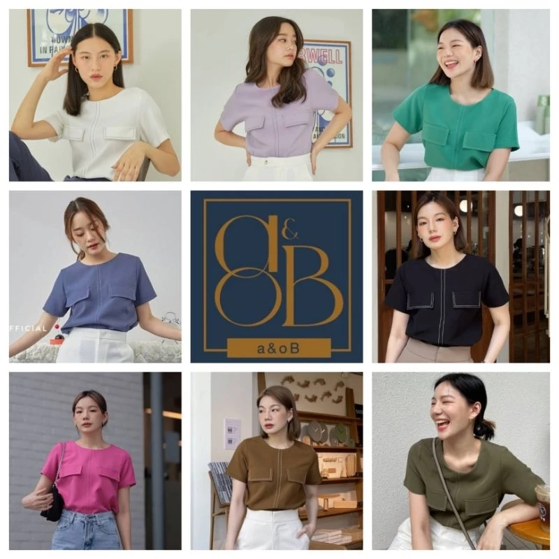 a&oB เสื้อ line blouse (ขนาดxs-xl)* * ระวังสินค้าเลียนเเบบ การออกเเบบเเละลิขสิทธิ์ brand a&oB
