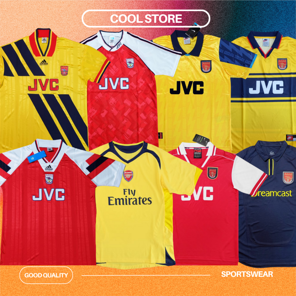 Arsenal Vintage Jersey เสื้อบอลอาร์เซนอลย้อนยุค เสื้ออาร์เซนอลย้อนยุค JVC