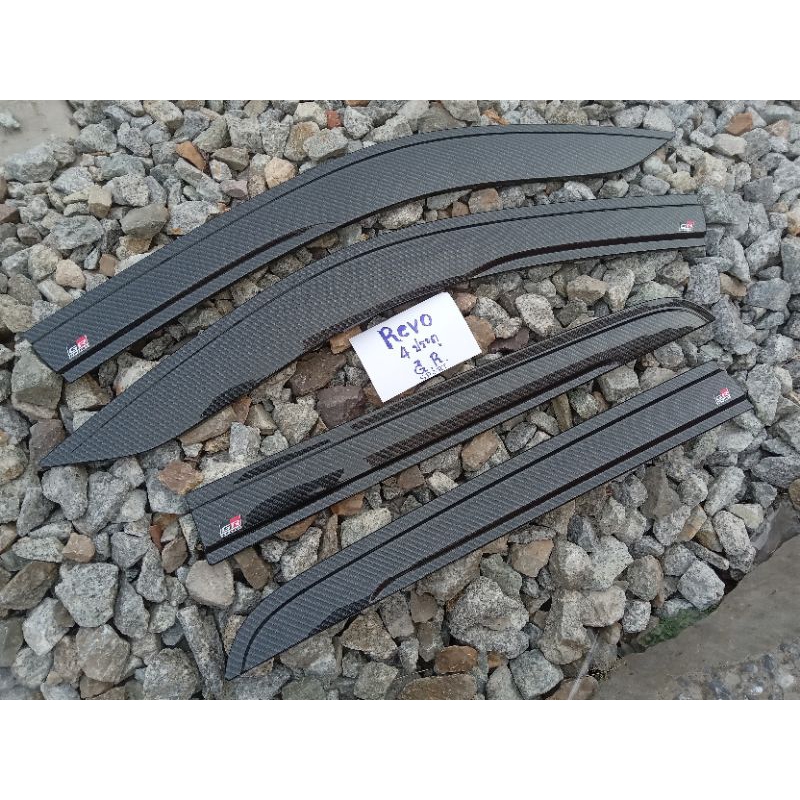 กันสาด REVO 4ประตู ลายเคฟล่า GR 4 ประตู CARBON GR 4 Door สำหรับ Toyota Hilux REVO REVO ROCCO 2015-20