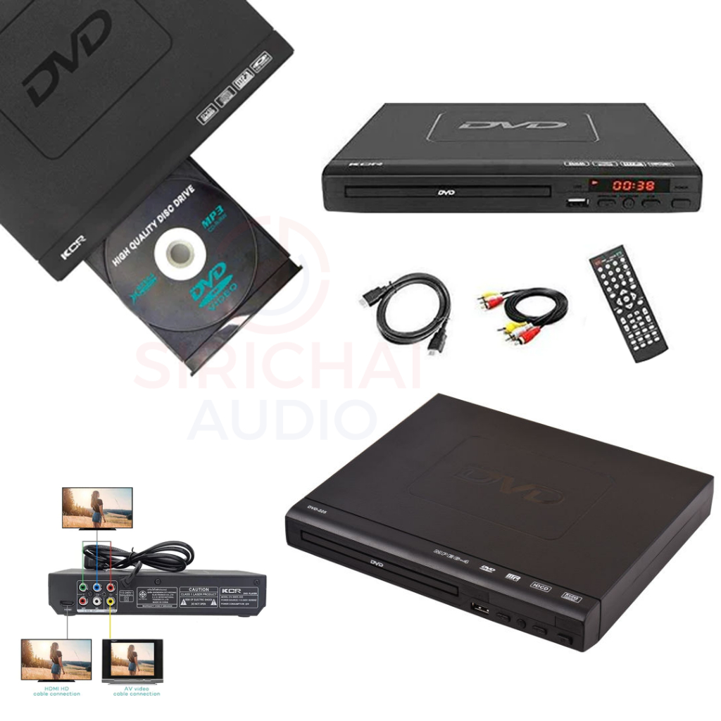 DVD เครื่องเล่นแผ่น KCR รุ่น DV555 เล่นได้ทั้ง (VCD,CD,MP3,USB) ช่องออก HDMI , RCA ของแท้100%