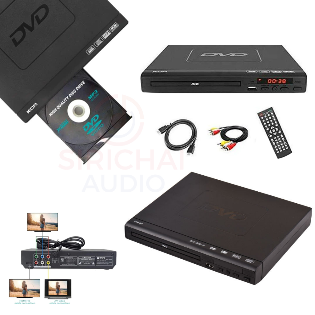DVD เครื่องเล่นแผ่น KINGWA รุ่น HDV555 เล่นได้ทั้ง (VCD,CD,MP3,USB) ช่องออก HDMI , RCA ของแท้100%