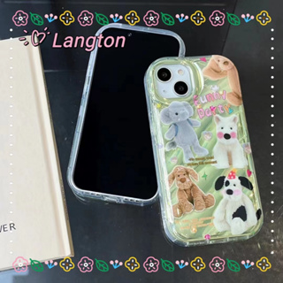 🌈Langton🌸ป้องกันการหล่น ขอบเต็ม iphone 11 14 pro max การ์ตูน สาวน่ารักหัวใจ ลูกสุนัข หมีน้อย case for iPhone 12 13