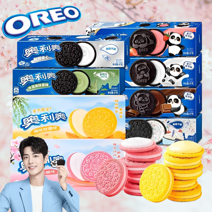 โอริโอ้ Oreo รสแปลกใหม่ไม่มีในไทย 1กล่อง/10ชิ้น มี10รสชาติ โอรีโอ้นำเข้า คุกกี้ oreo xiao zhan
