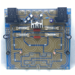 แผ่นภาคจ่ายไฟ (ใส่ Capacitor ได้ 6ลูก Diodoe 2ตัว)  มีป้องกันลำโพงข้างละ 30แอมป์ในตัว