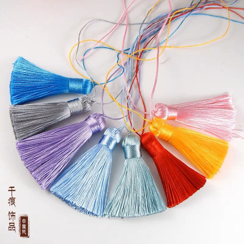 ราคาส่ง:พู่ไหม พู่ไหมจีน DIY ขนาดสั้น 5cm สายผูก 1/2 รูปที่ 3