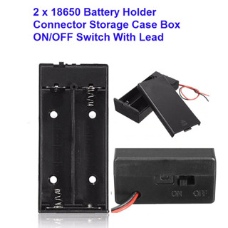 2s (7.4V) 18650 Battery Holder Connector Storage Case Box ON/OFF Switch With Lead