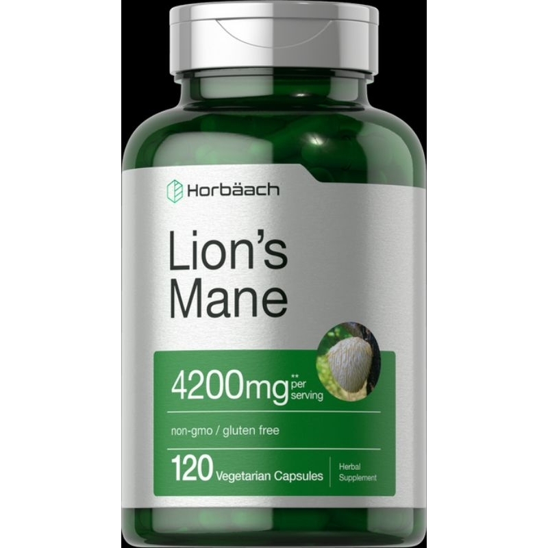 Lions Mane Mushroom Extract | 4200mg | 120 Capsules | Vegetarian, Non-GMO, Gluten Free Supplement | by Horbaach
