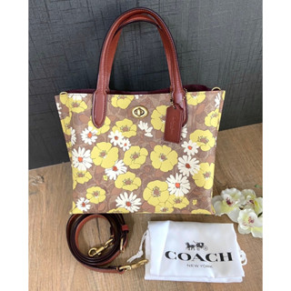 ของแท้100%พร้อมส่งที่ไทย Coach C9721 Willow Tote 24 In Signature Canvas With Floral Print งาน shop