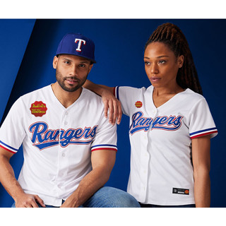 เสื้อเบสบอล MLB ทีม Texas Rangers เสื้อทีม เท็กซัส แรนเจอร์ส #BB0017(สีขาว) โอเวอร์ไซส์ S-XL