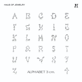 Haus of Jewelry - EVER Whitegold Alphabet 3 cm. Pendant จี้ตัวอักษร 3 ซม. ชุบทองคำขาว