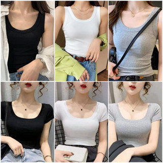 2023 ใหม่ เสื้อกั๊กสตรี Halter เสื้อยืด เสื้อแขนสั้น-SH2504