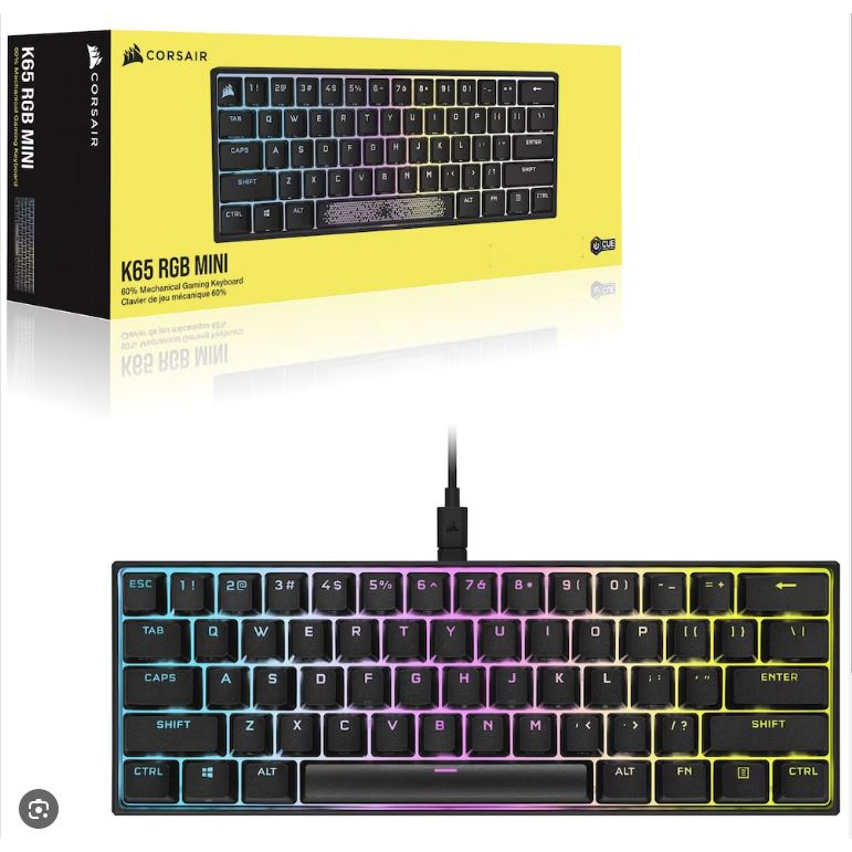 CORSAIR K/B K65 RGB MINI [US] MX SPEED RGB SILVER : CH-9194014-NA GAMING
