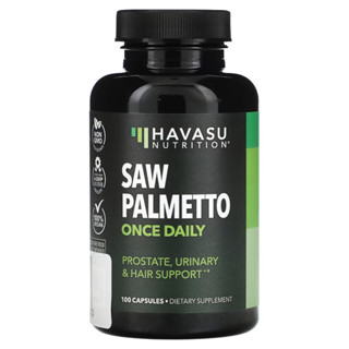 ดูแลต่อมลูกหมากโต ปัสสาวะบ่อย ปัสสาวะติดขัด Saw Palmetto, Extra Strength 500 mg.  100 Capsules, สารสกัดใบปาล์มเลื่อย