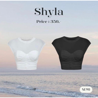 SE90 l SHYLE เสื้อตาข่าย ผ้ายืด มีซับใน