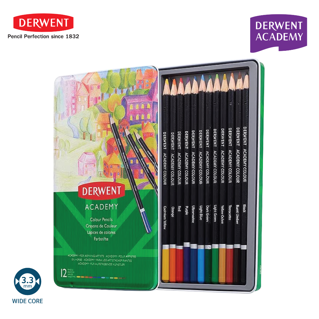 Derwent academy colour pencils สีไม้ / watercolour pencils สีไม้ระบายน้ำ