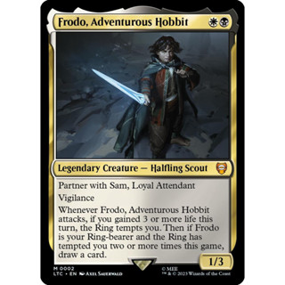 Frodo, Adventurous Hobbit การ์ด Magic The Gathering ของแท้ จากชุด The Lord Of The Rings Commander