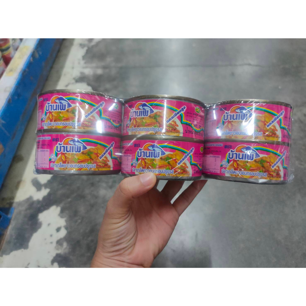 ปลาเกล็ดขาวอบกรอบปรุงรส ตราบ้านเพ แคลเซียมสูง ขนาด 25 กรัม แพ็คละ 6 กระป๋อง (J)