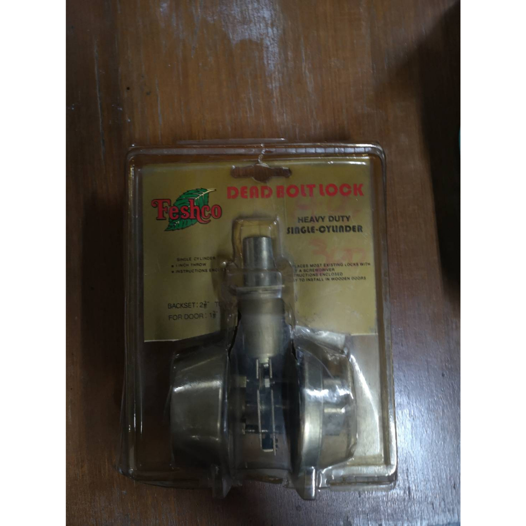 กุญแจลิ้นตาย DEad Bolt Lock ลูกบิดลิ้นตาย สีรมดำ ตัวหนัก กุญแจเสริมความปลอดภัย กุญแจประตู ใช้คู่กับล